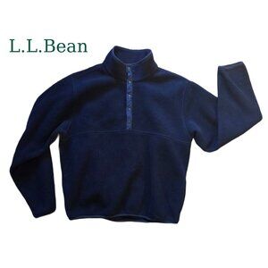 LL Bean Polartec Fleece – 5-Snap ¼ Neck, Dark Blue (Men’s Size Large Regular)